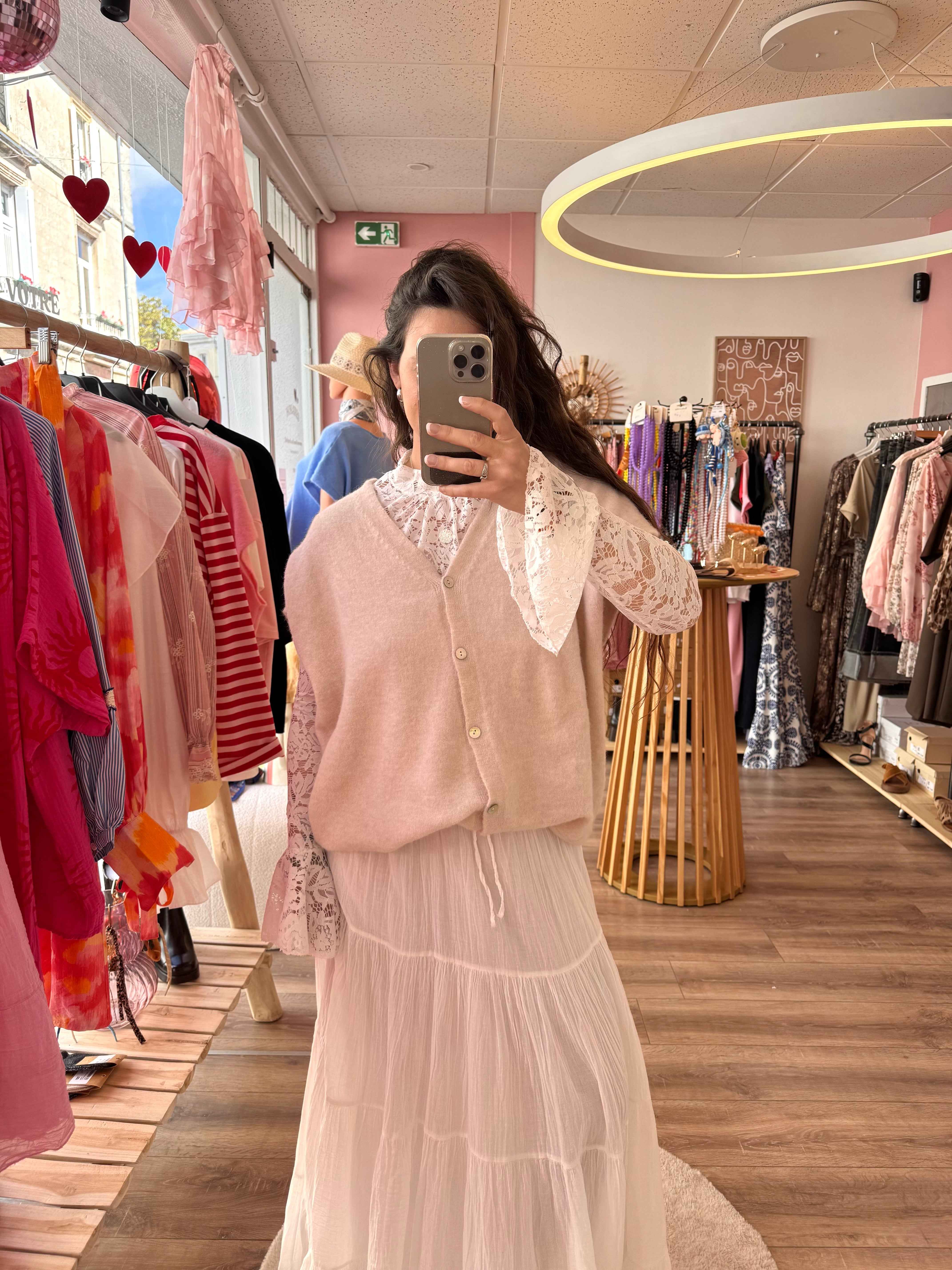 GILET SANS MANCHE BEIGE