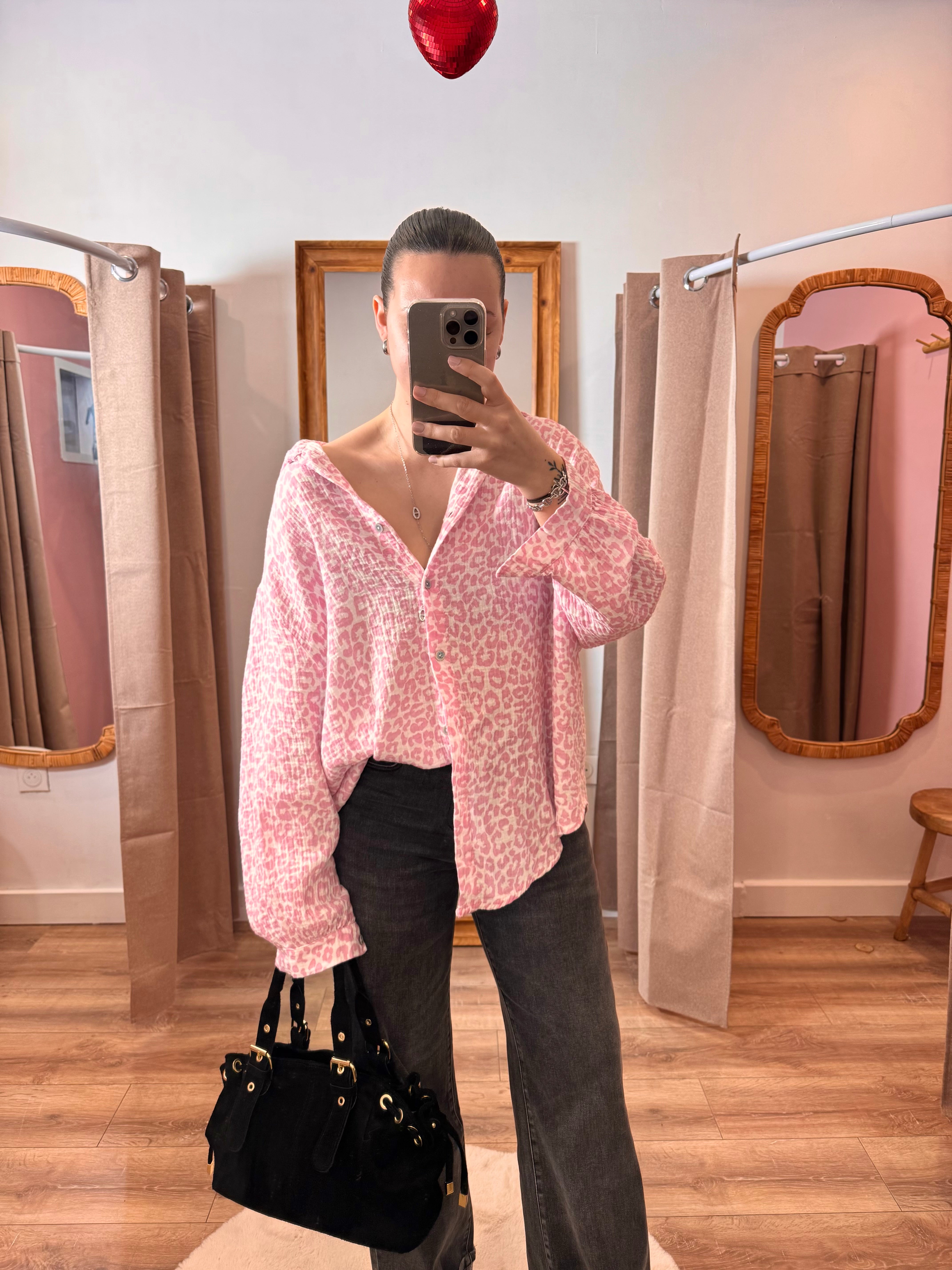 CHEMISE LÉOPARD ROSE