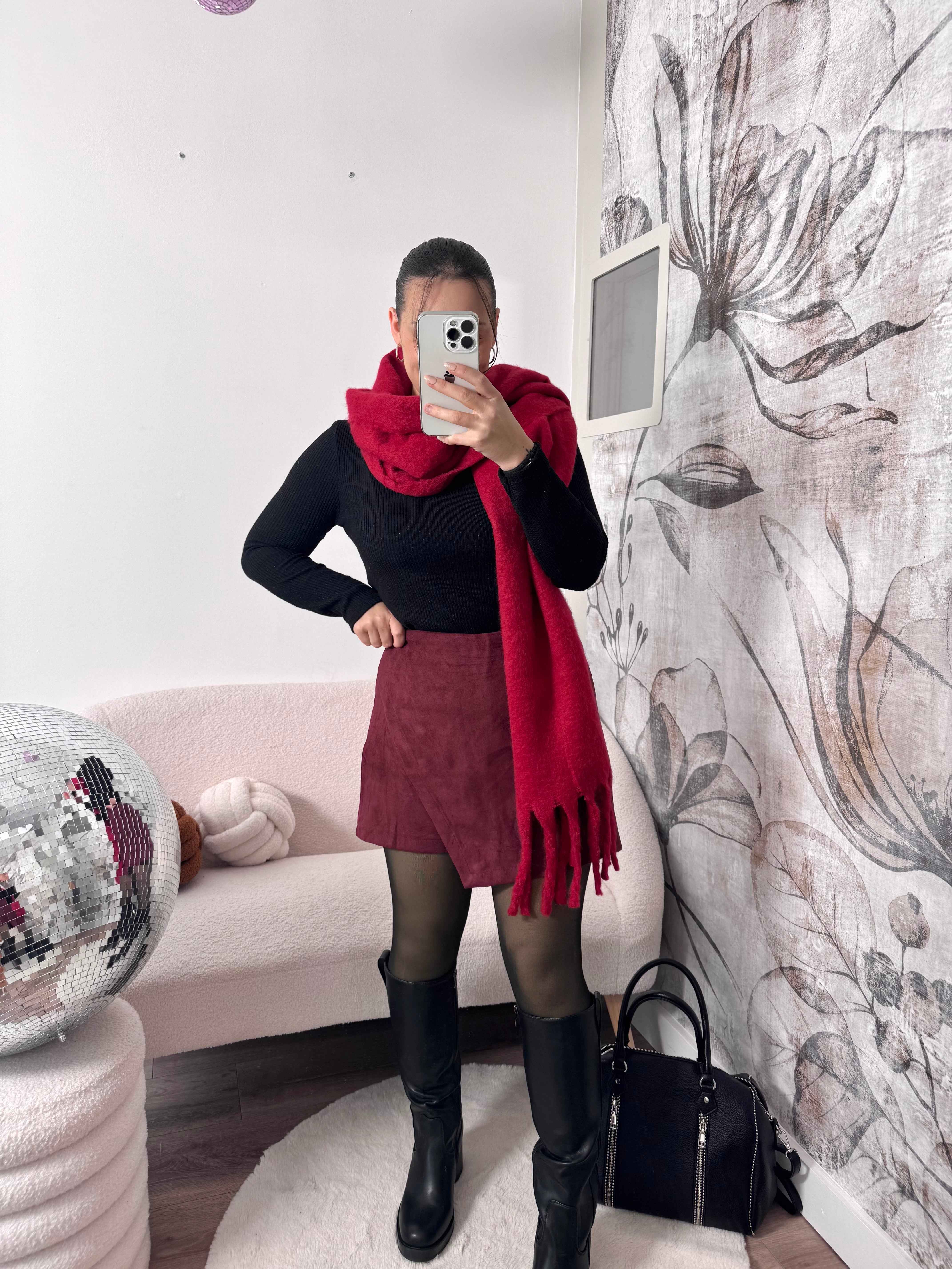 JUPE/SHORT BORDEAUX