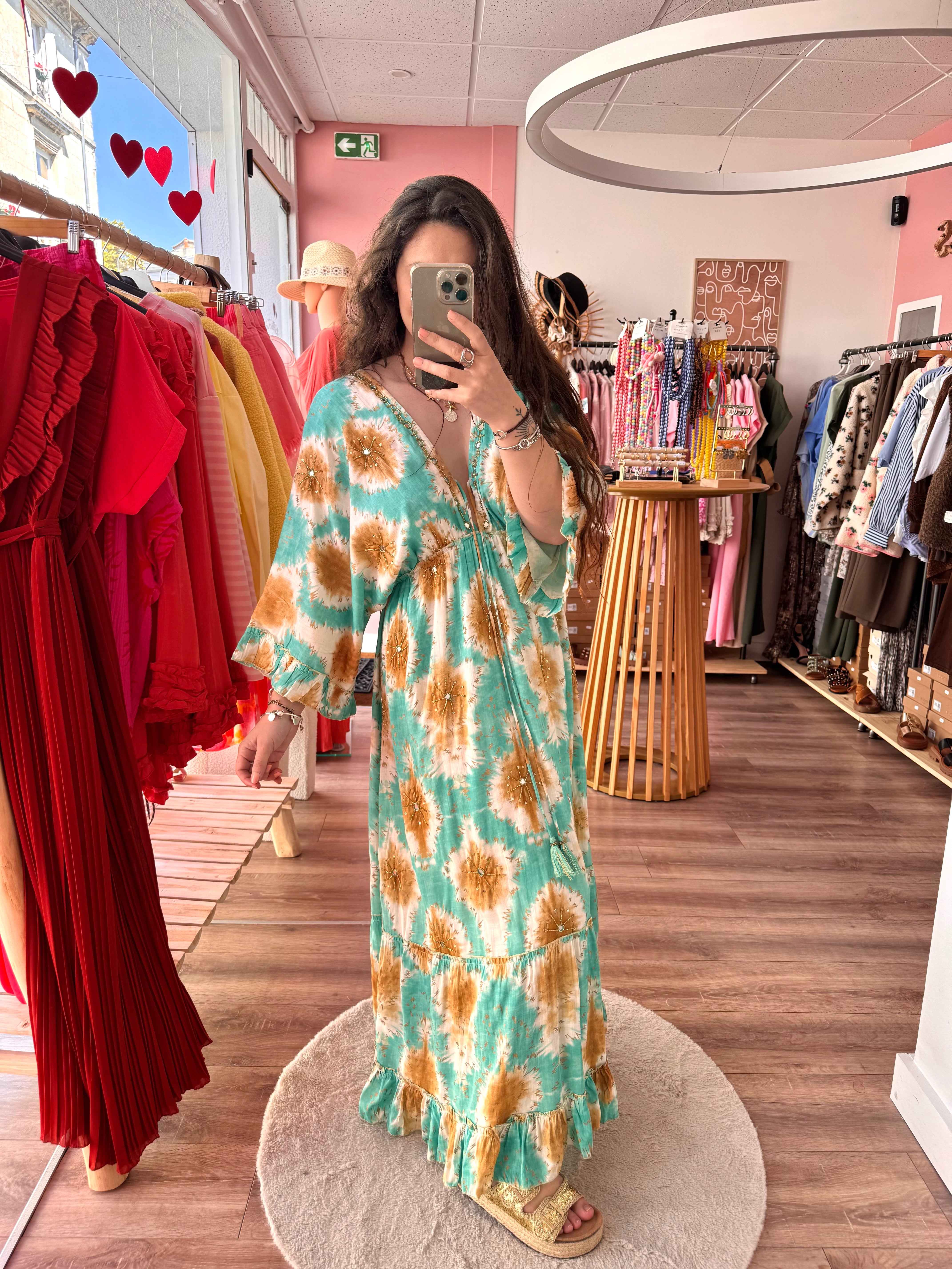 ROBE MIROIR TURQUOISE