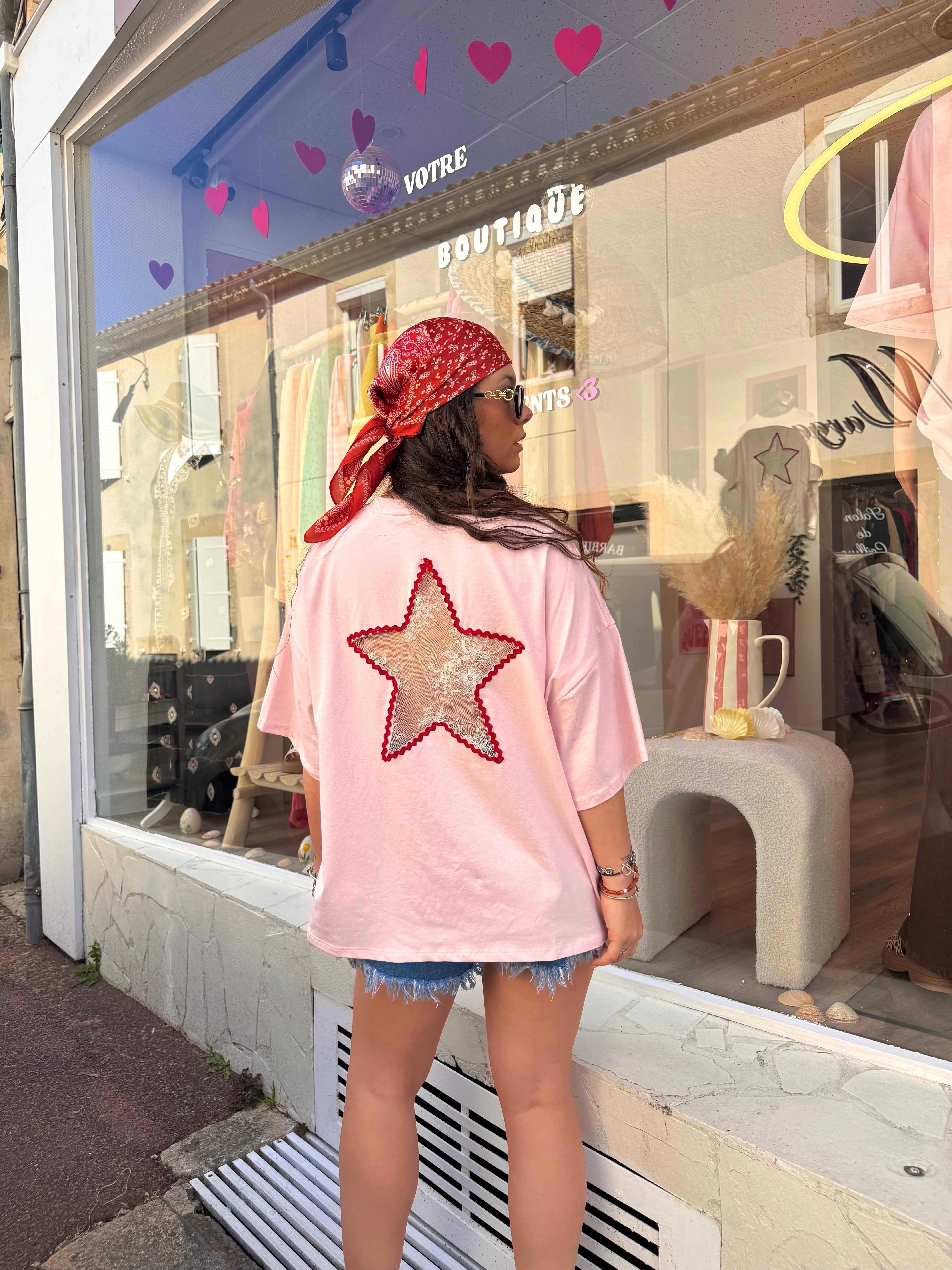 T-SHIRT ÉTOILE ROSE