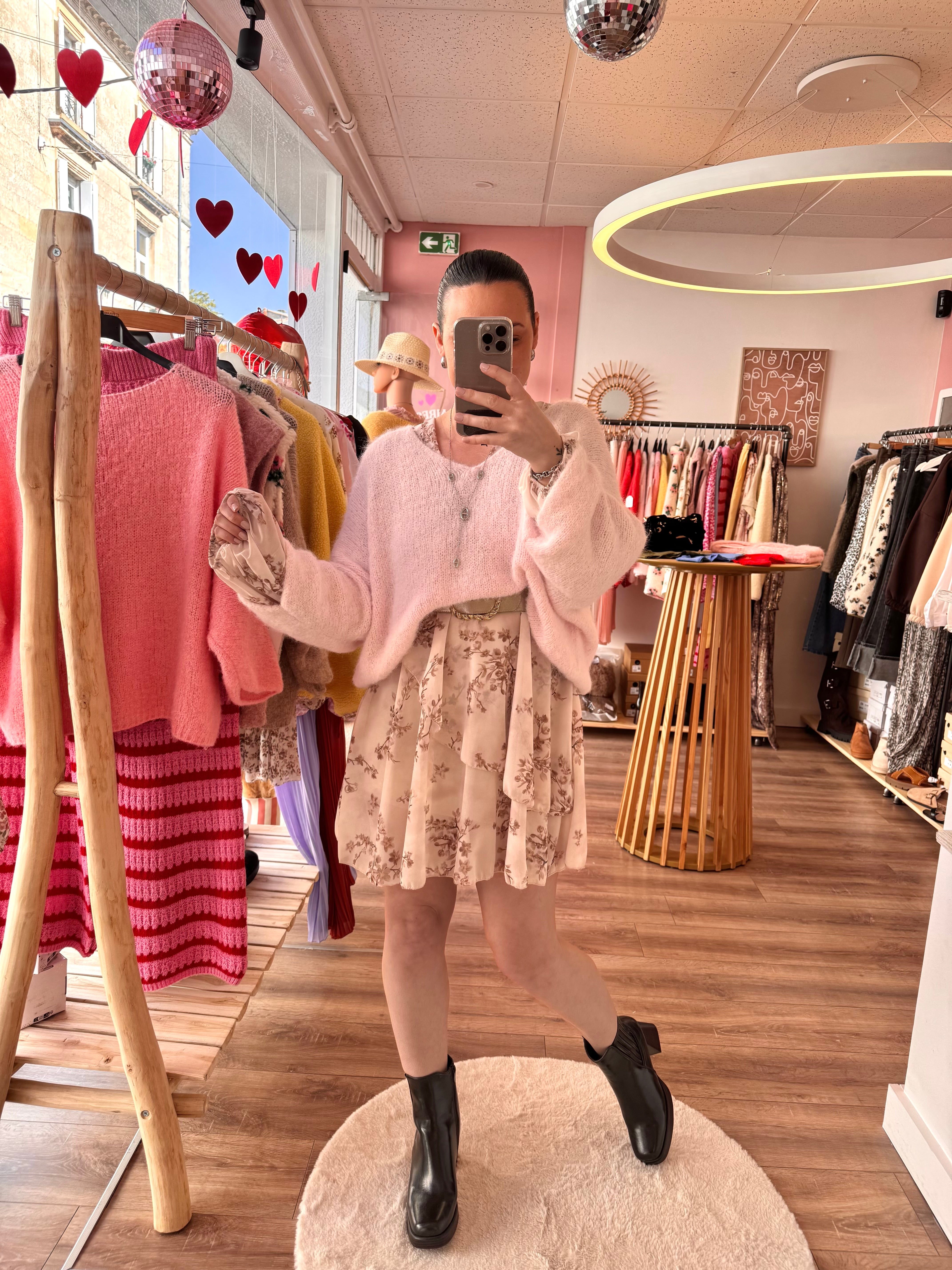 ROBE FLEURIE BEIGE