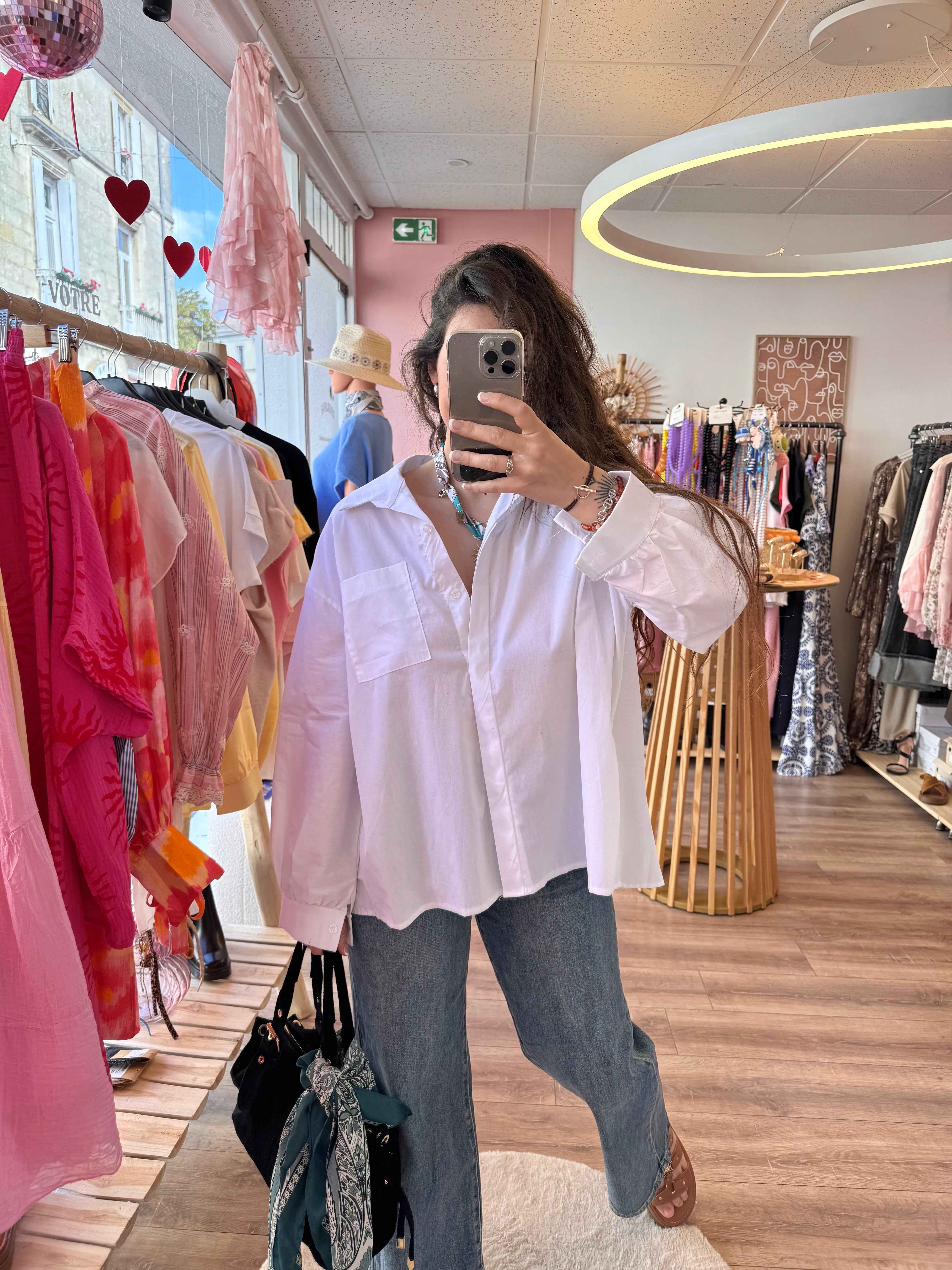 CHEMISE DOS PLISSÉ BLANCHE