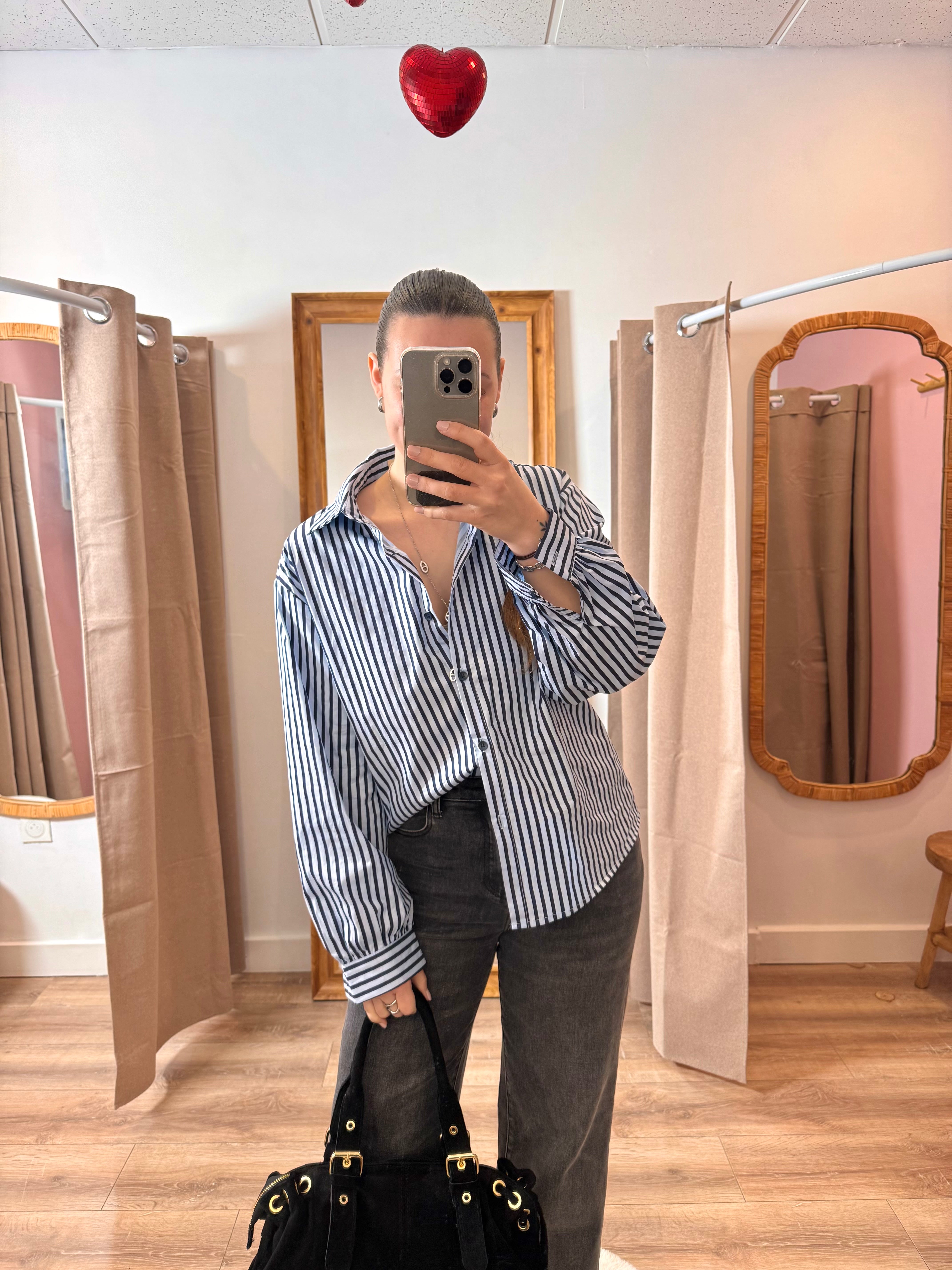 BLOUSE CŒUR BLEU