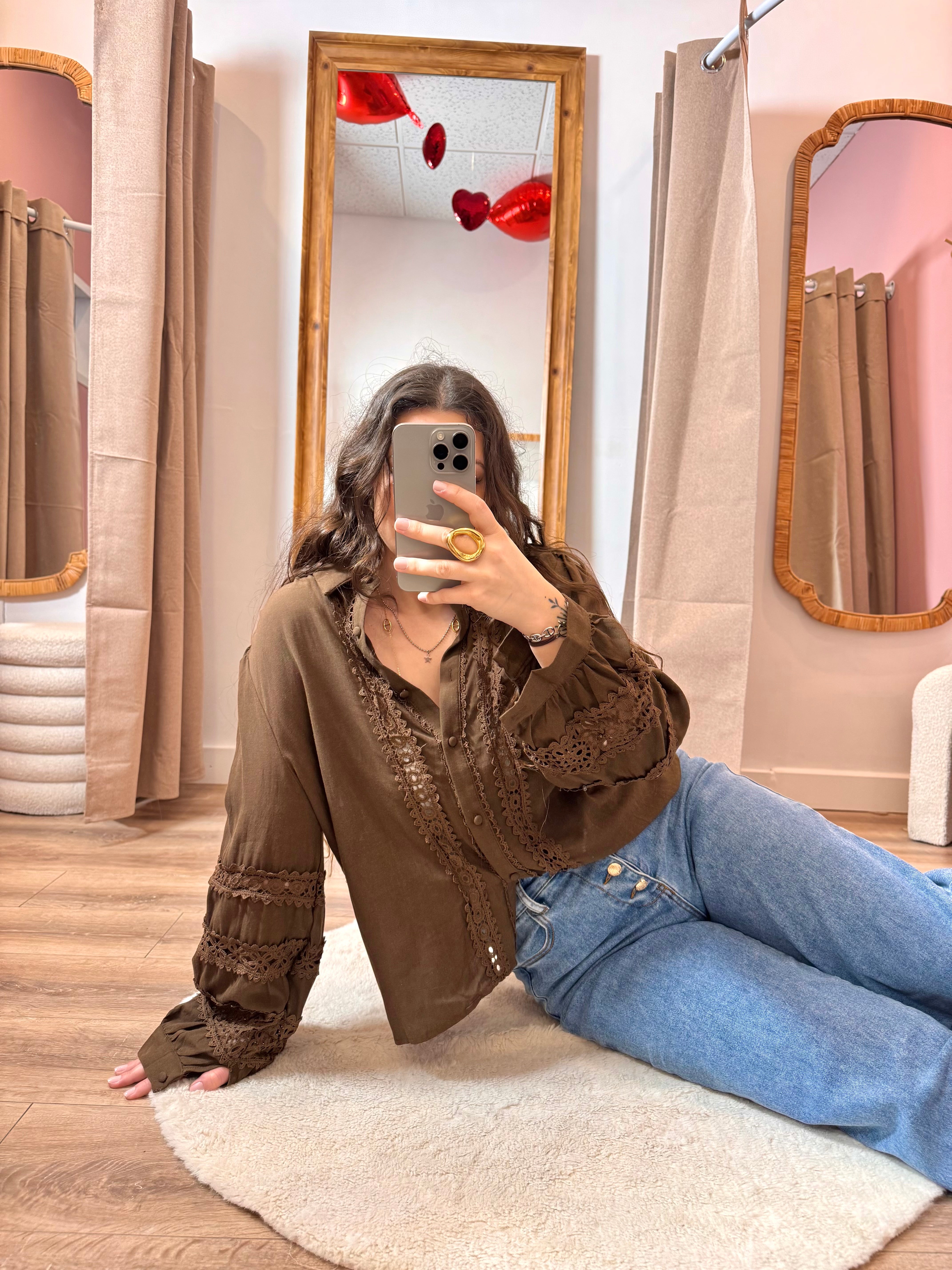 BLOUSE BRODÉE CHOCO