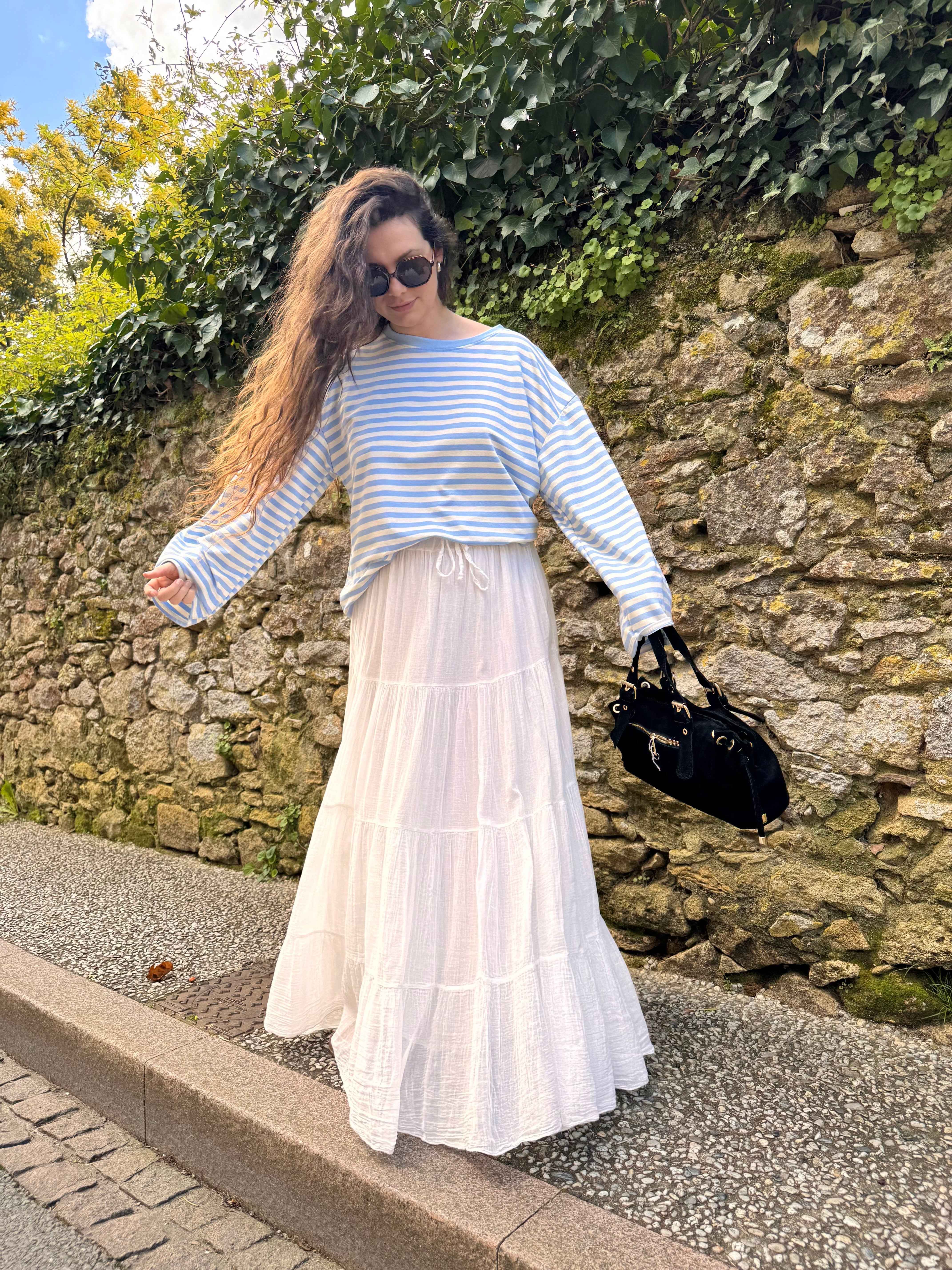 JUPE GAZE DE COTON BLANCHE