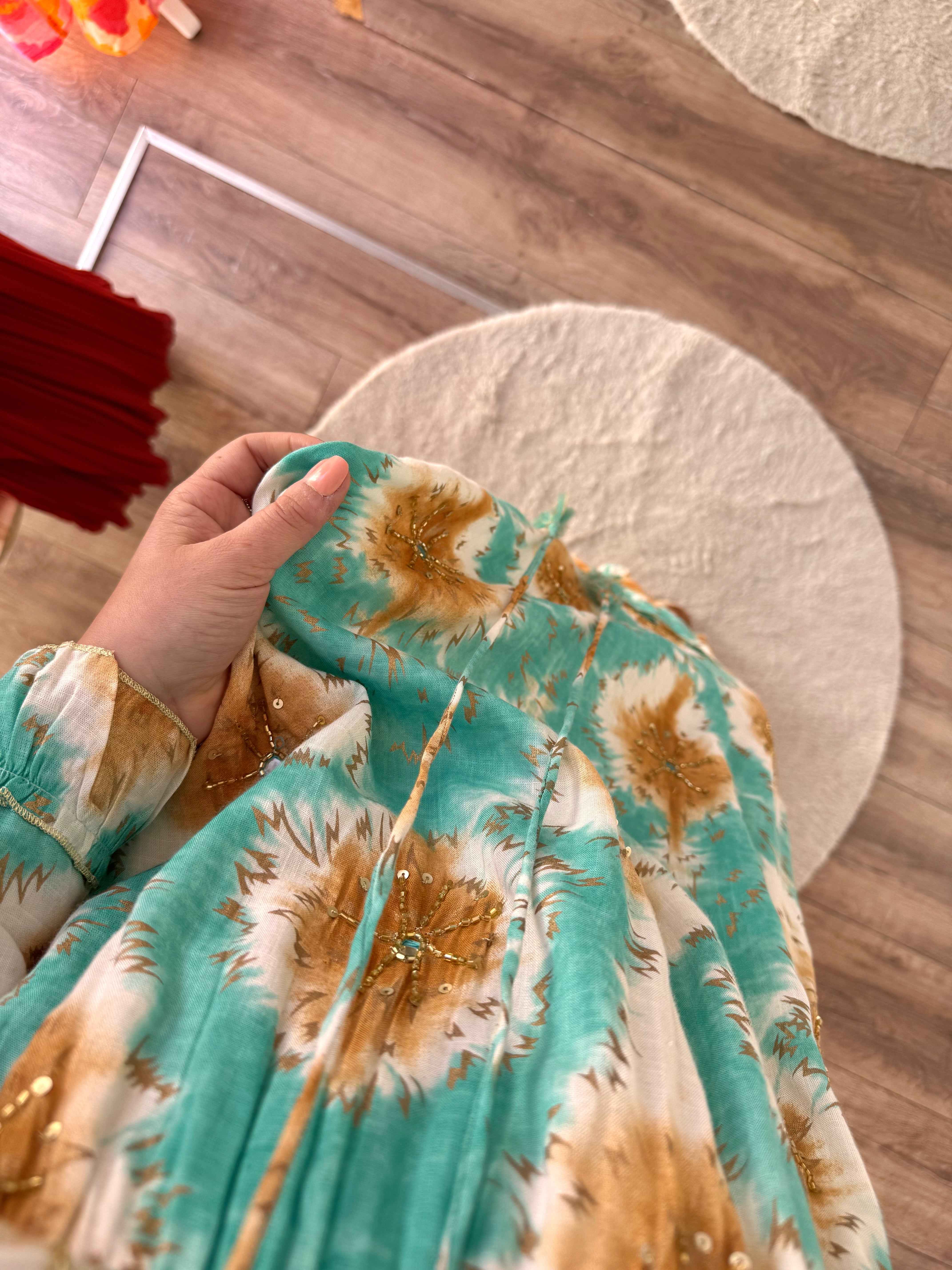 ROBE MIROIR TURQUOISE