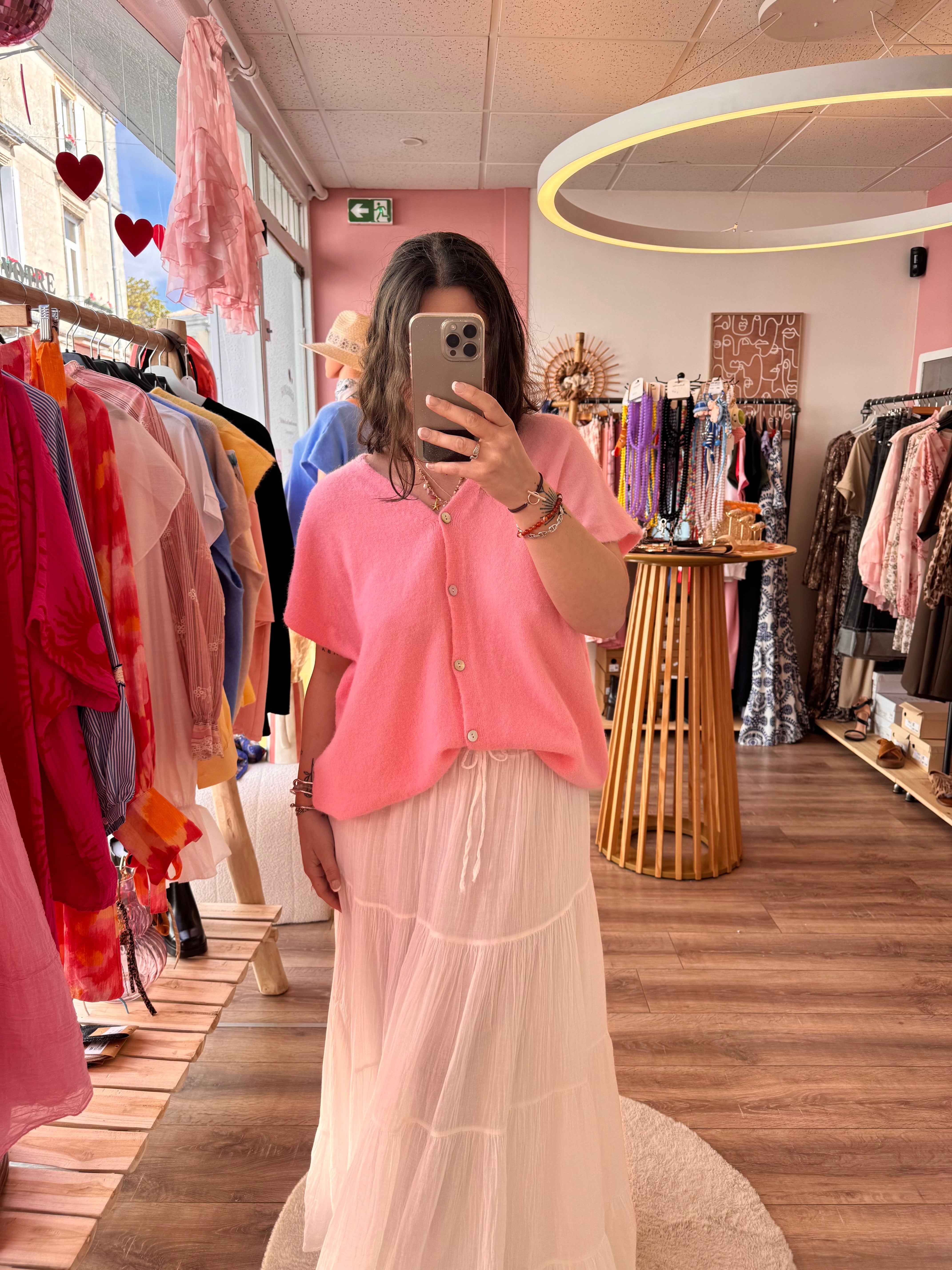 GILET SANS MANCHE ROSE