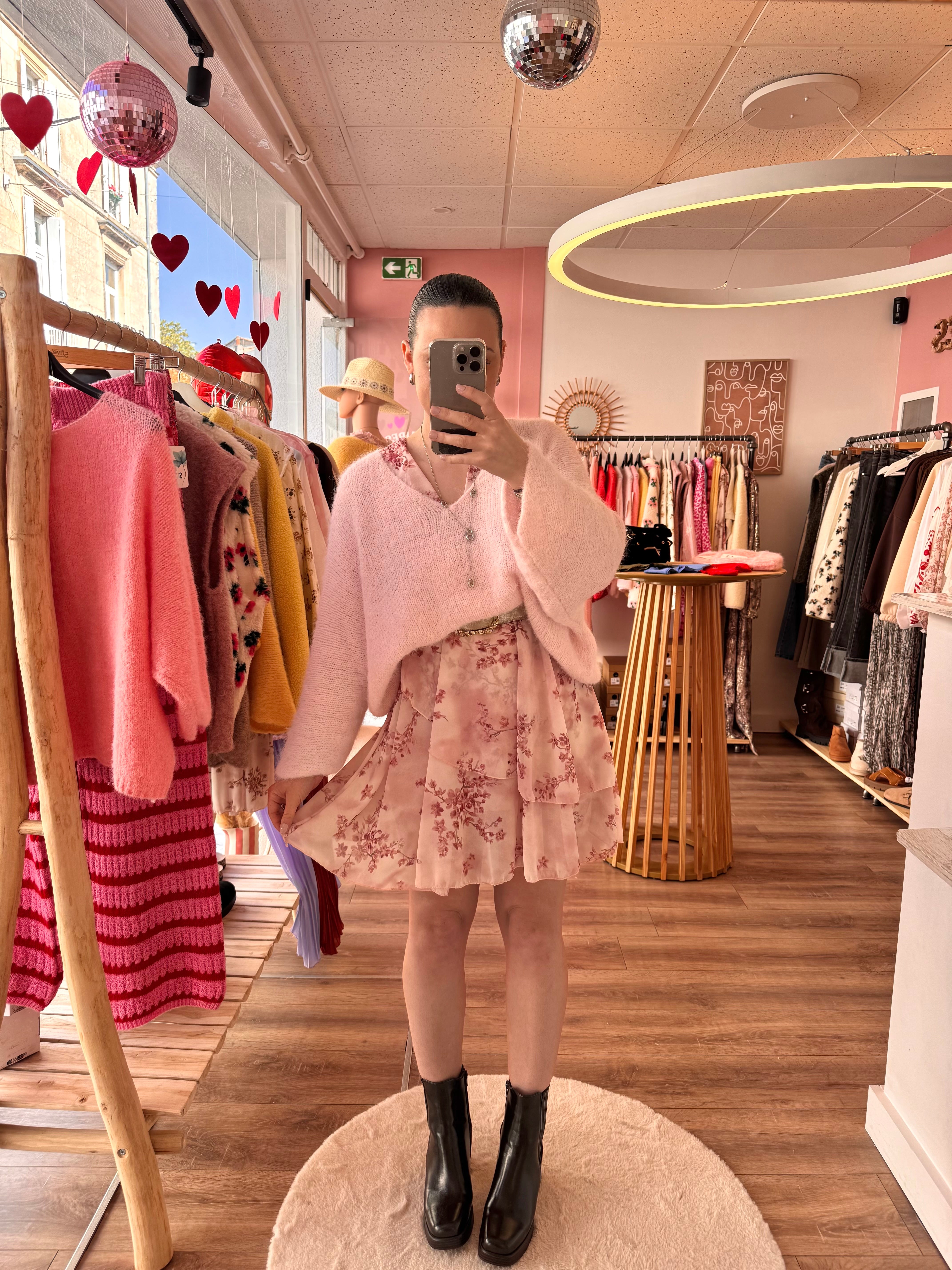 ROBE FLEURIE ROSE