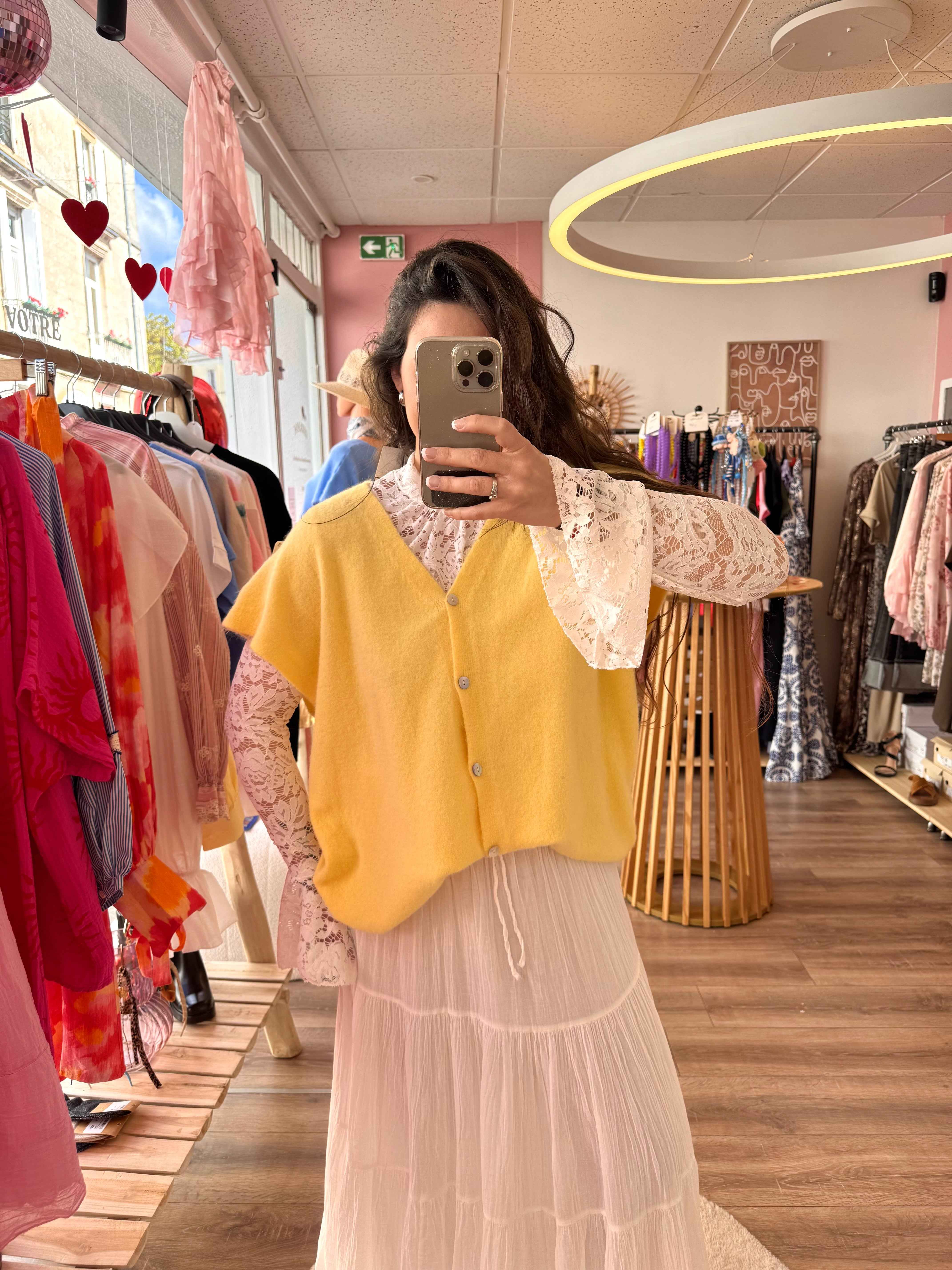 GILET SANS MANCHE JAUNE