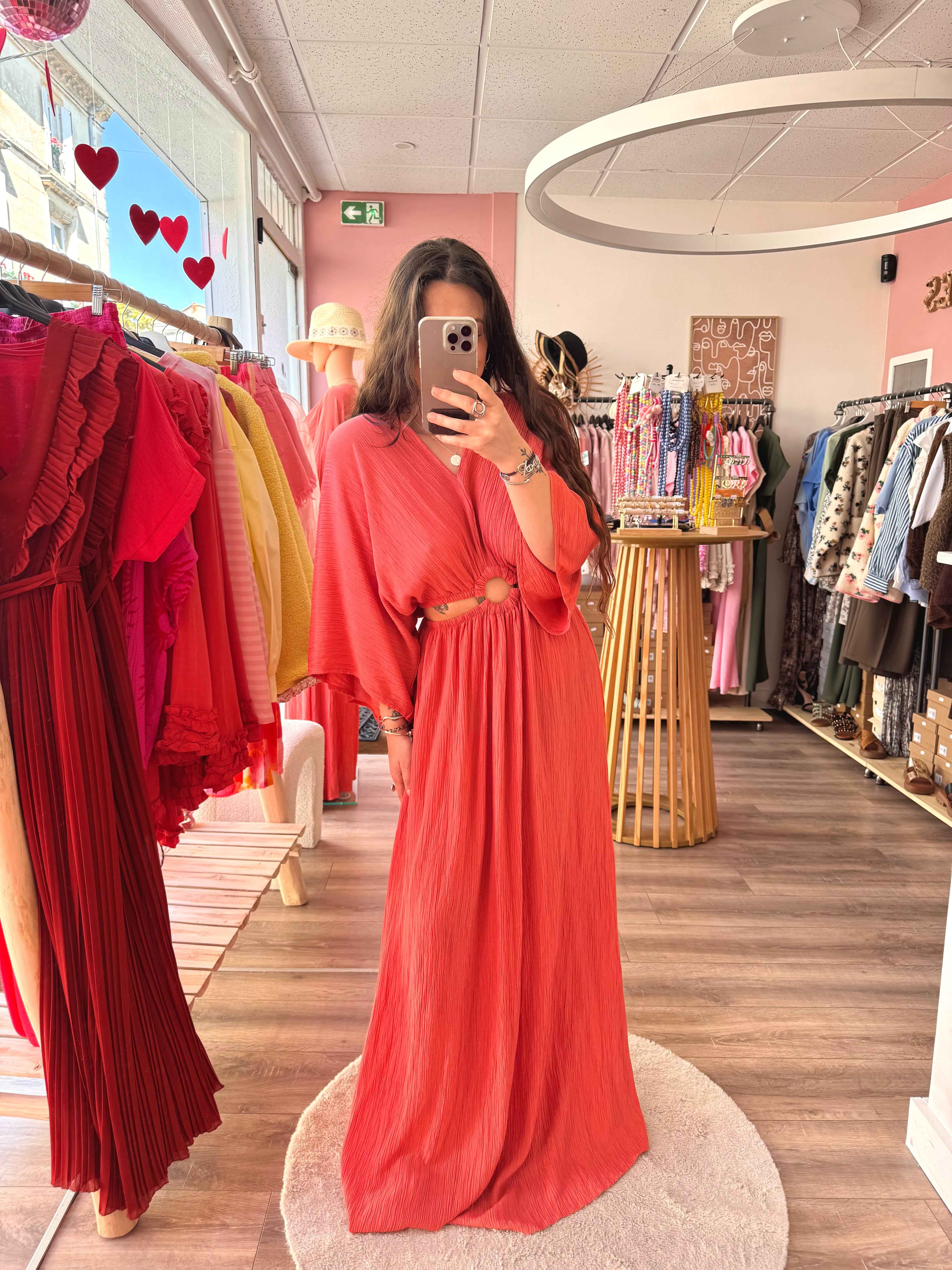 ROBE LONGUE CORAIL