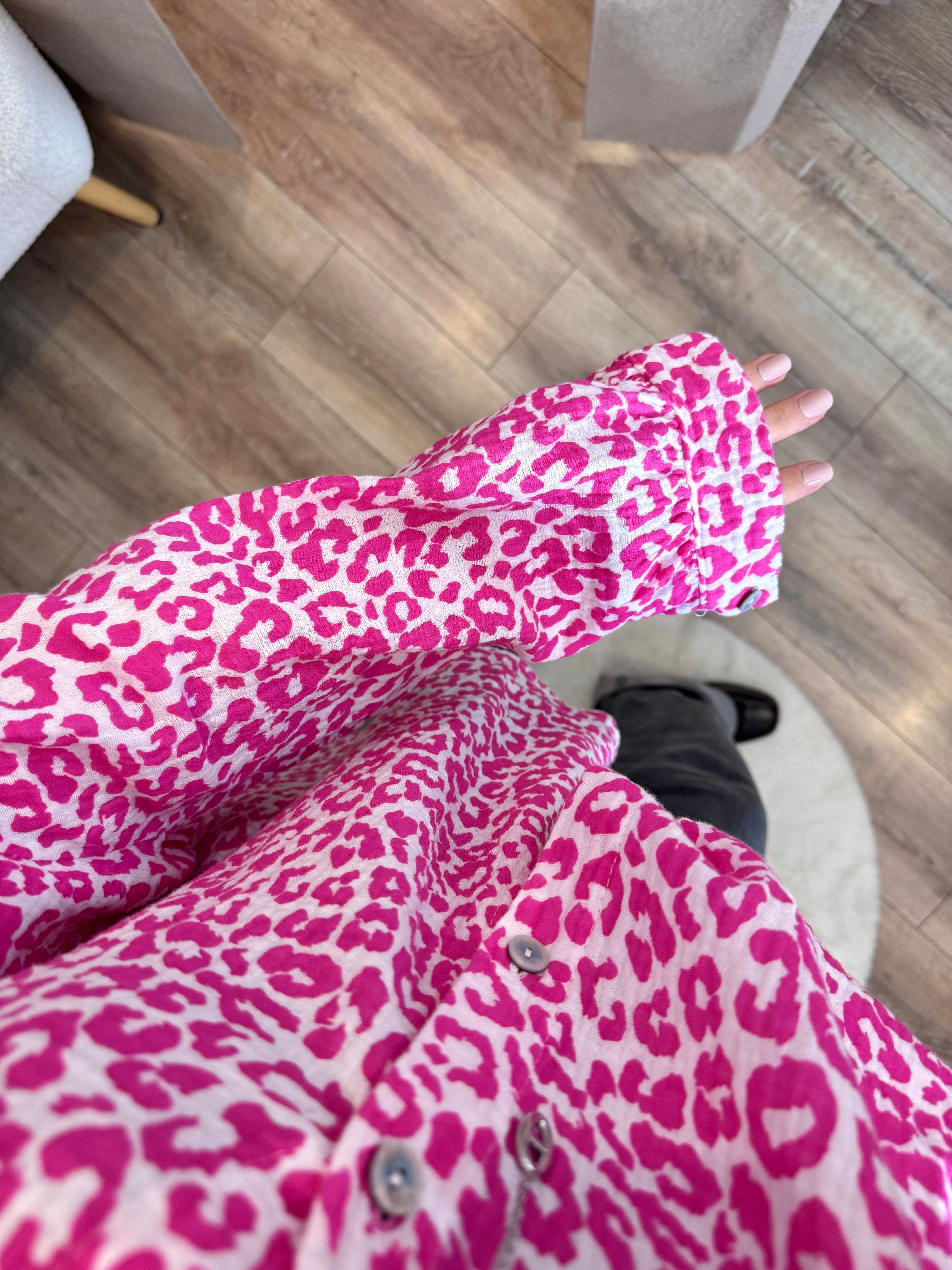 CHEMISE FUSHIA LÉOPARD