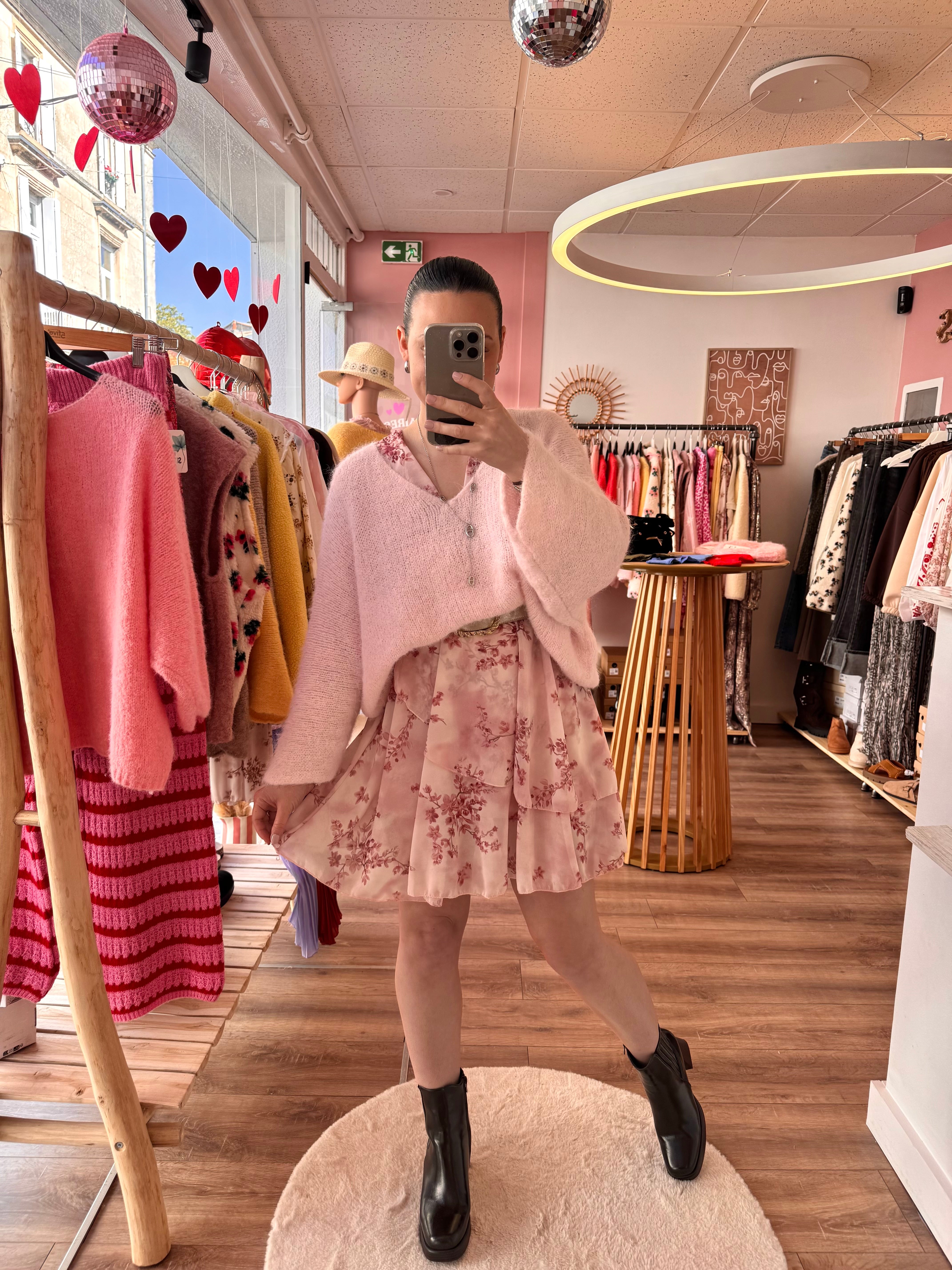 ROBE FLEURIE ROSE