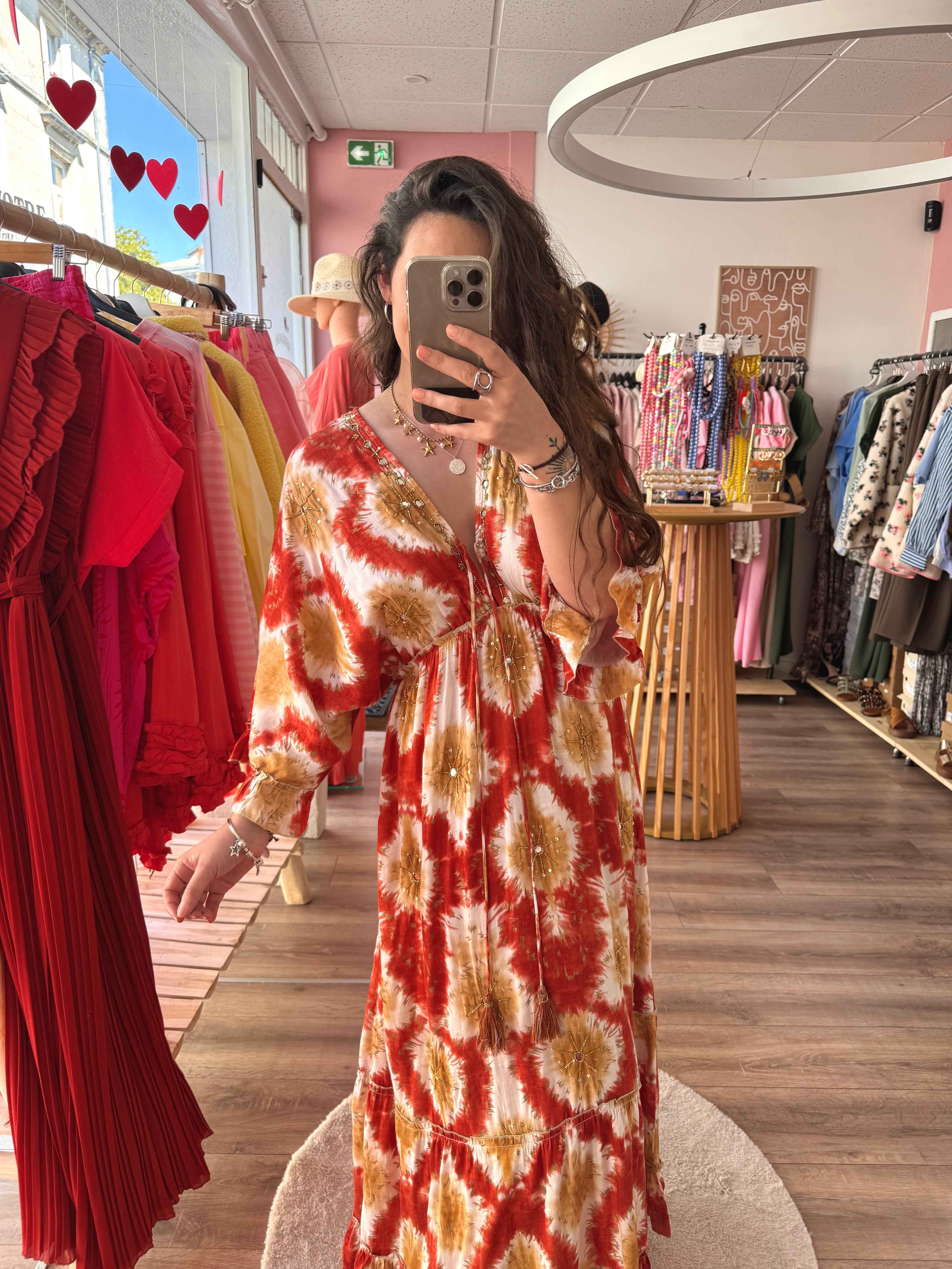 ROBE MIROIR ORANGE