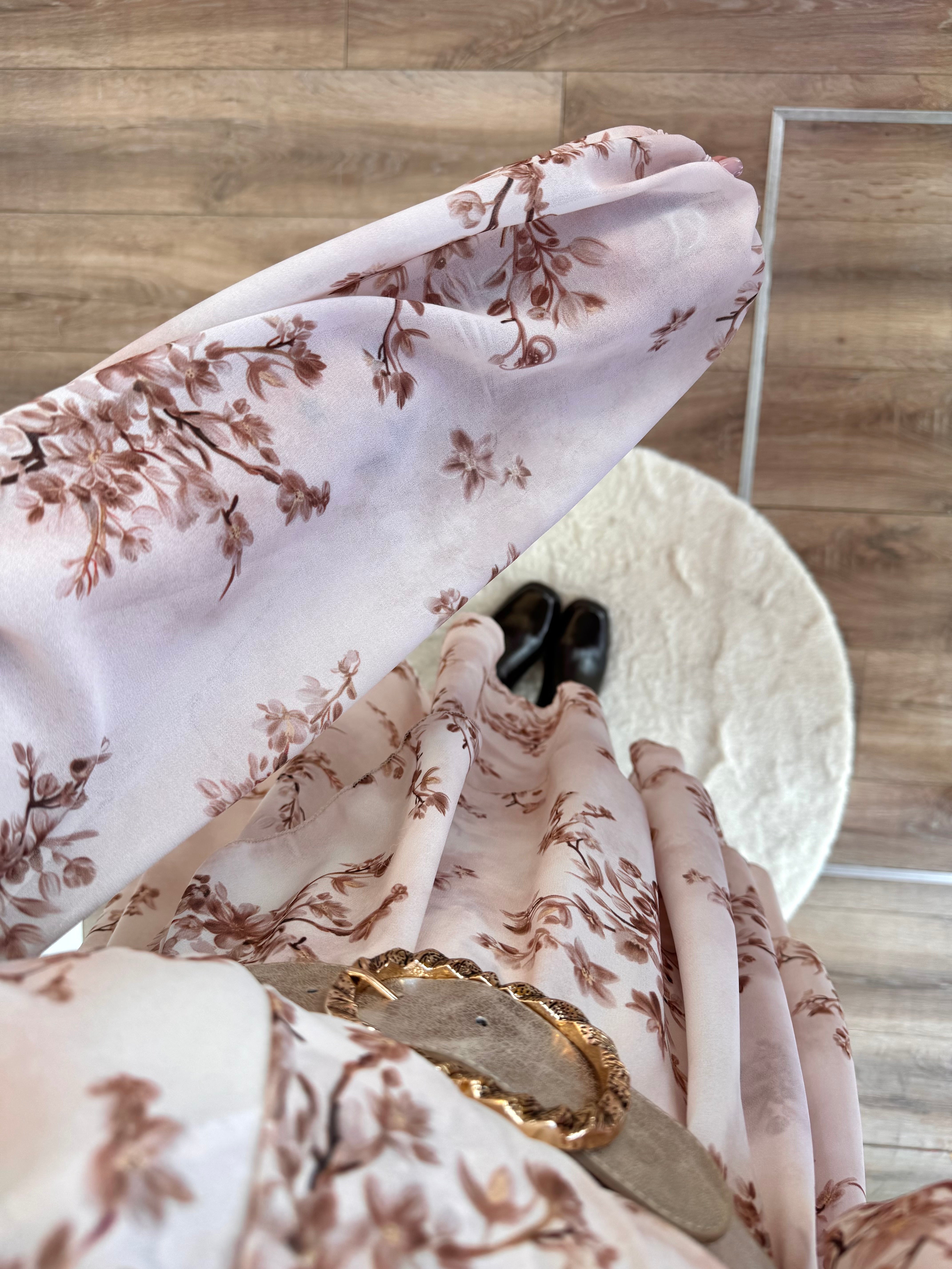 ROBE FLEURIE BEIGE