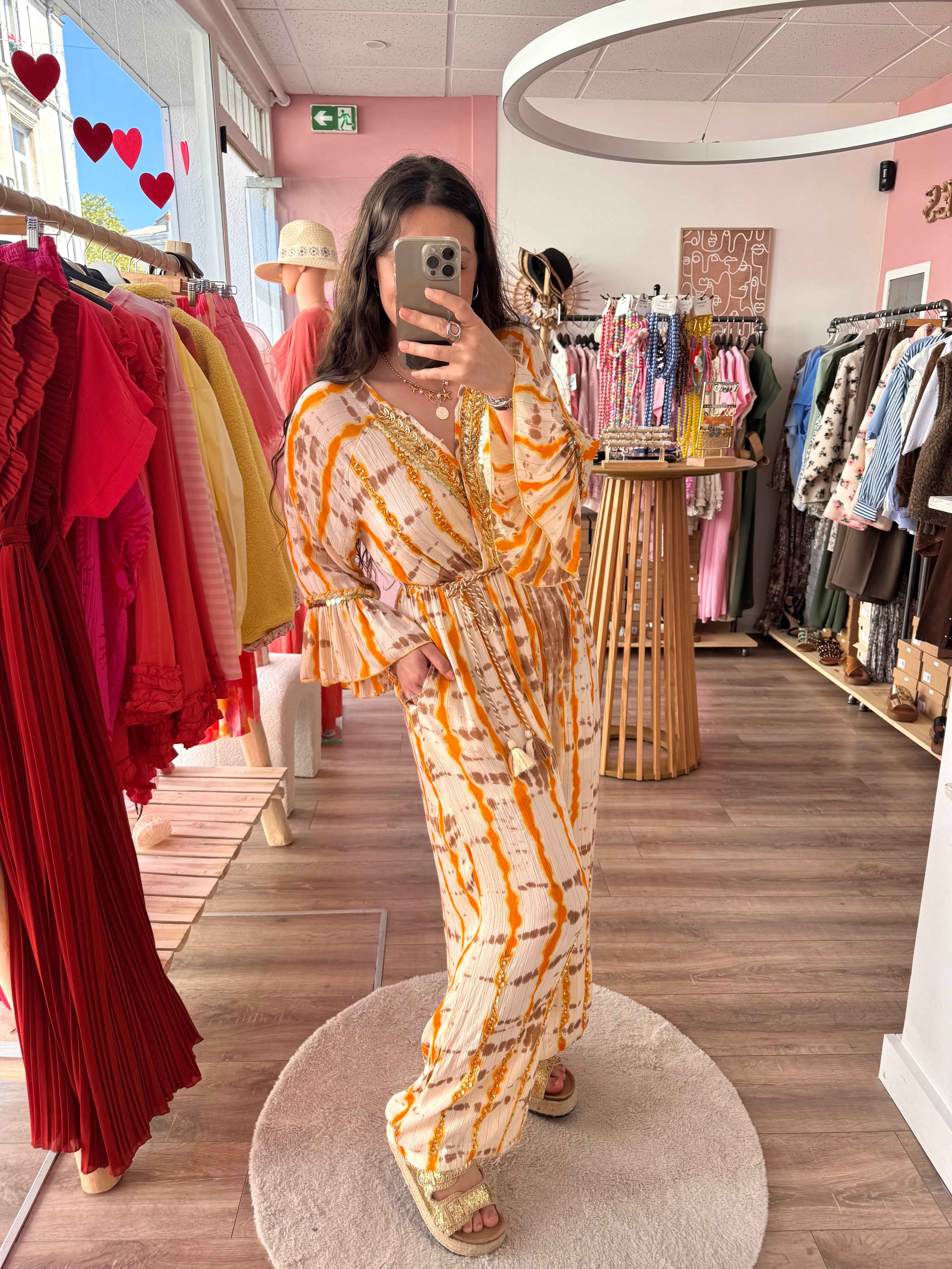 COMBINAISON BOHÈME ORANGE PERLA