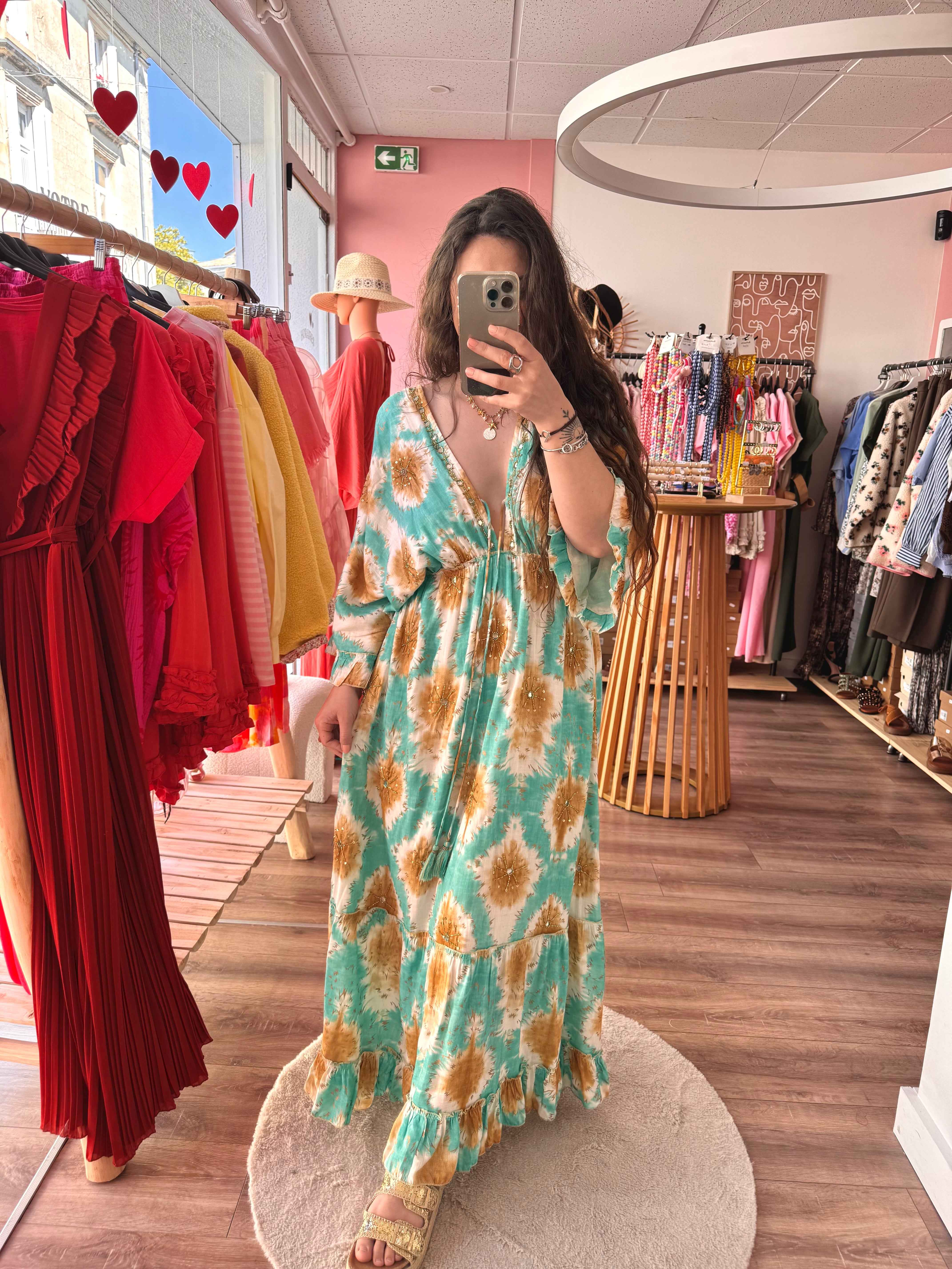 ROBE MIROIR TURQUOISE