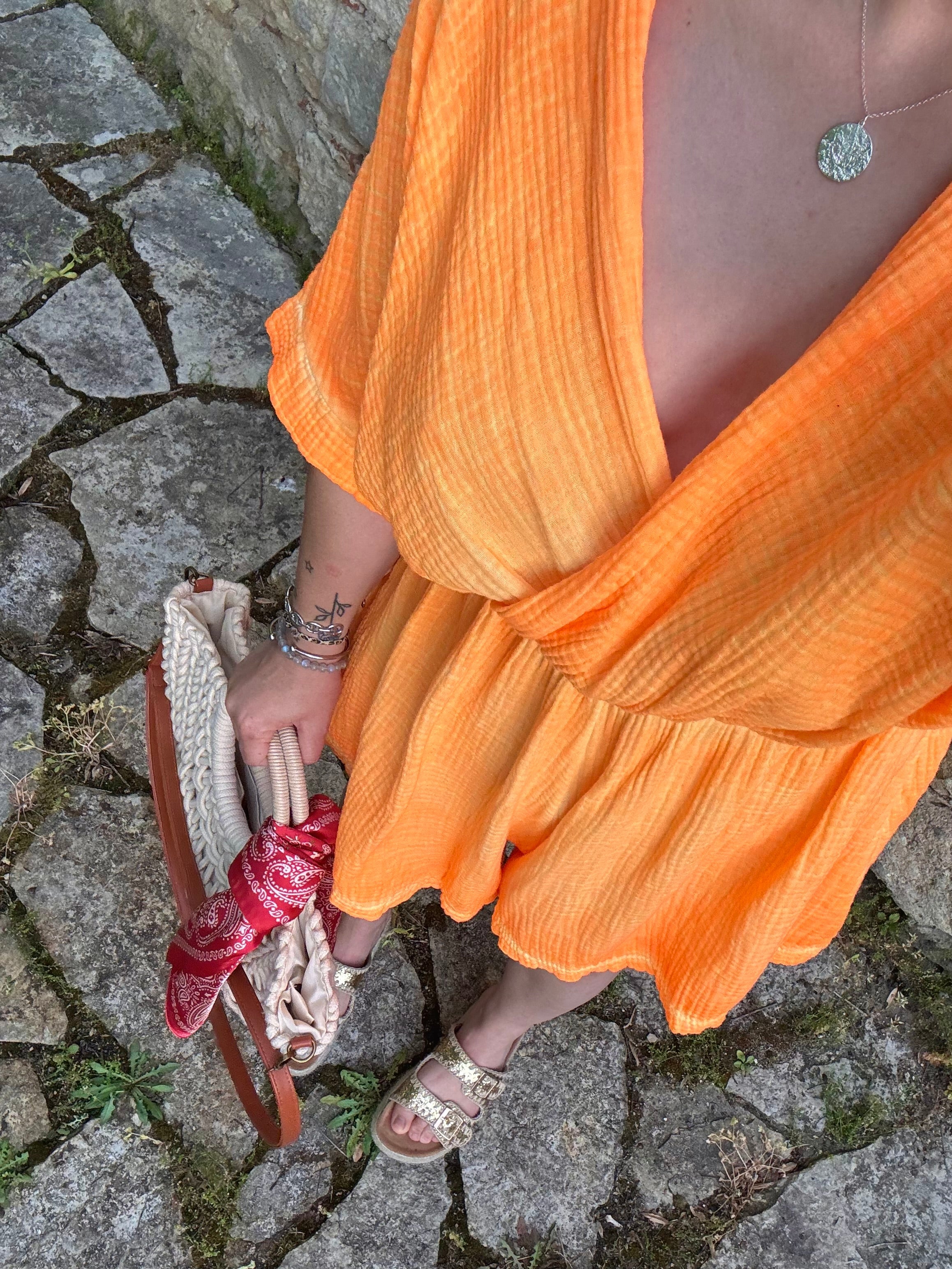 COMBISHORT RAYÉ ORANGE