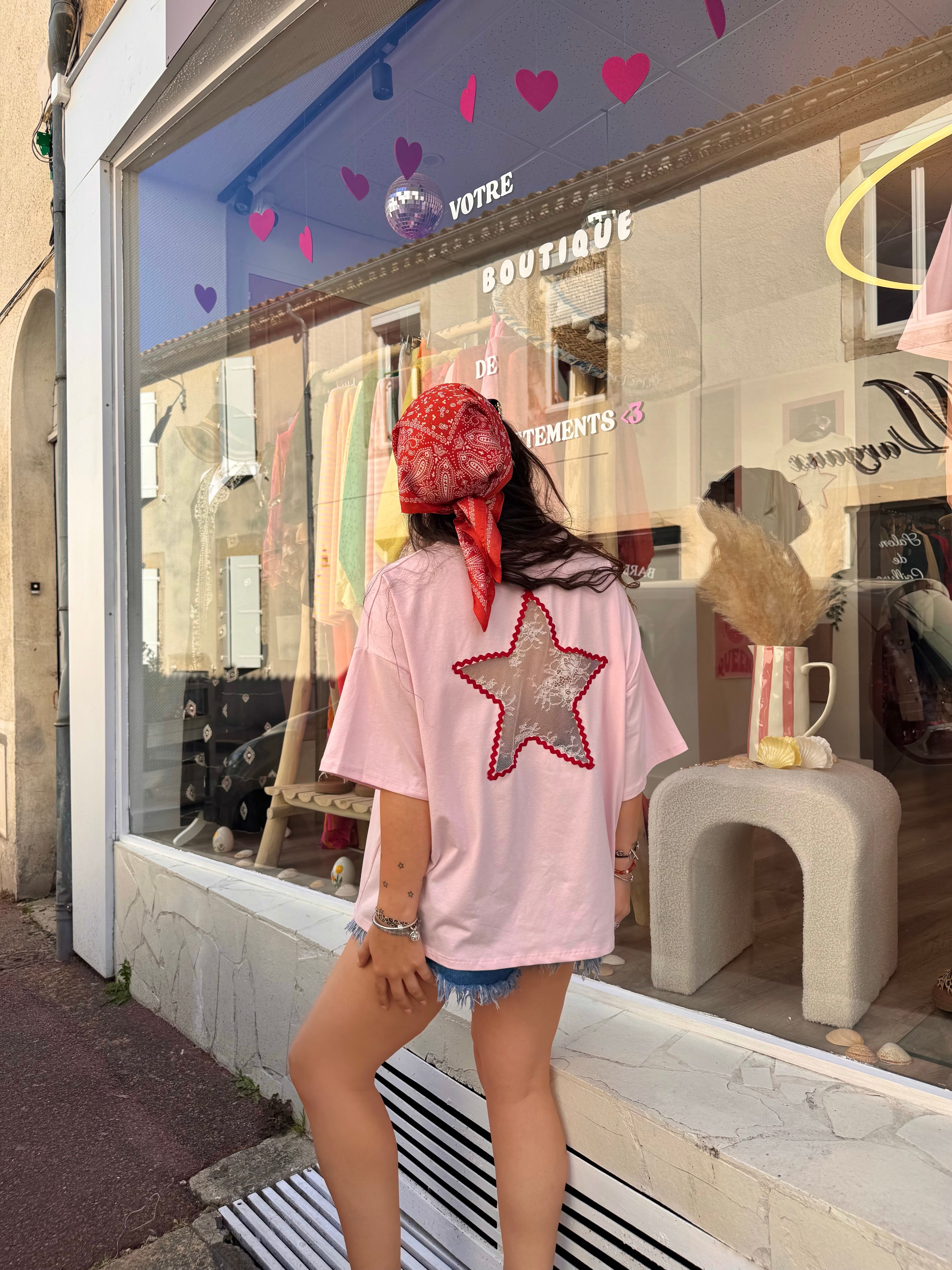 T-SHIRT ÉTOILE ROSE