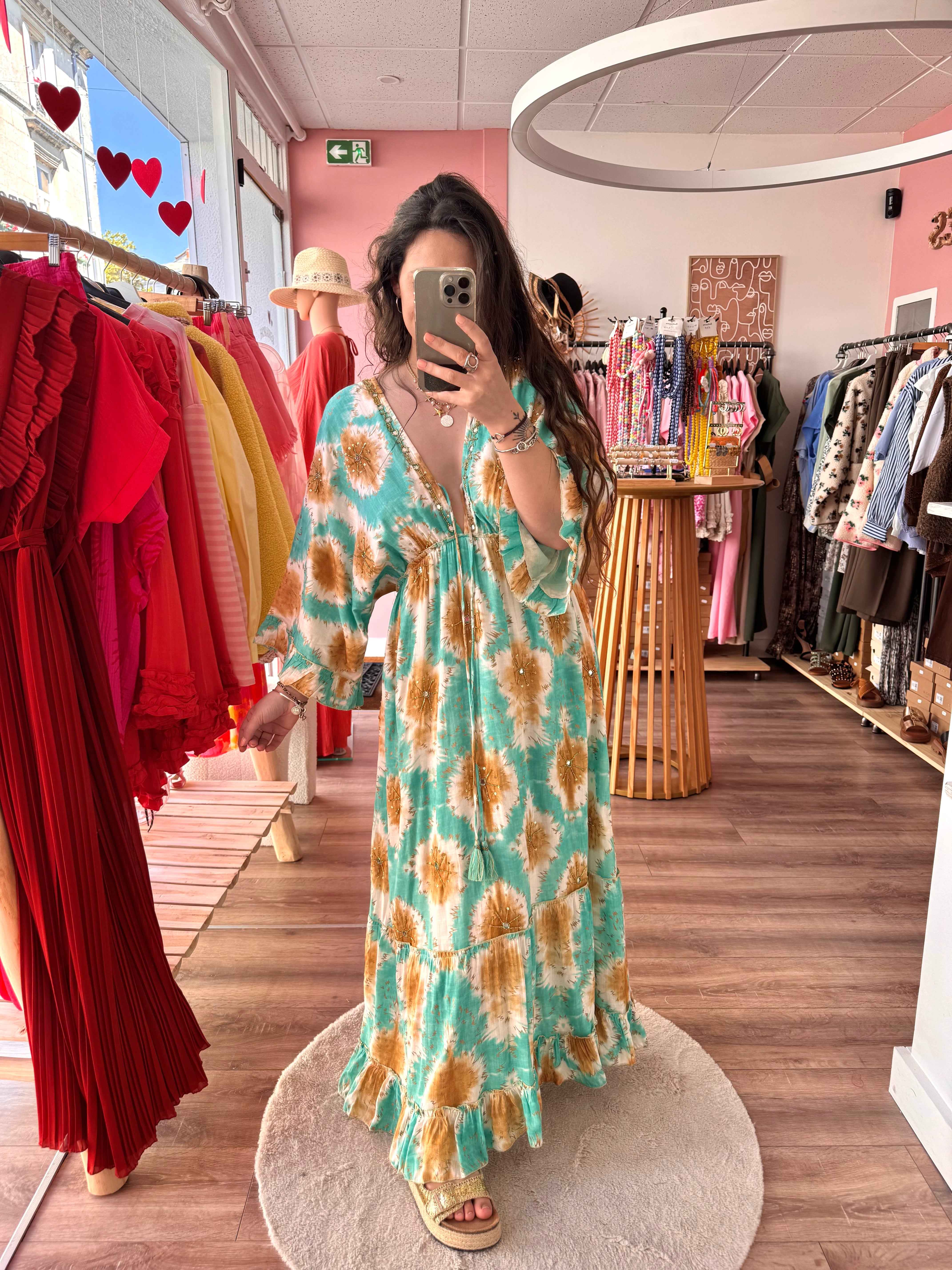 ROBE MIROIR TURQUOISE