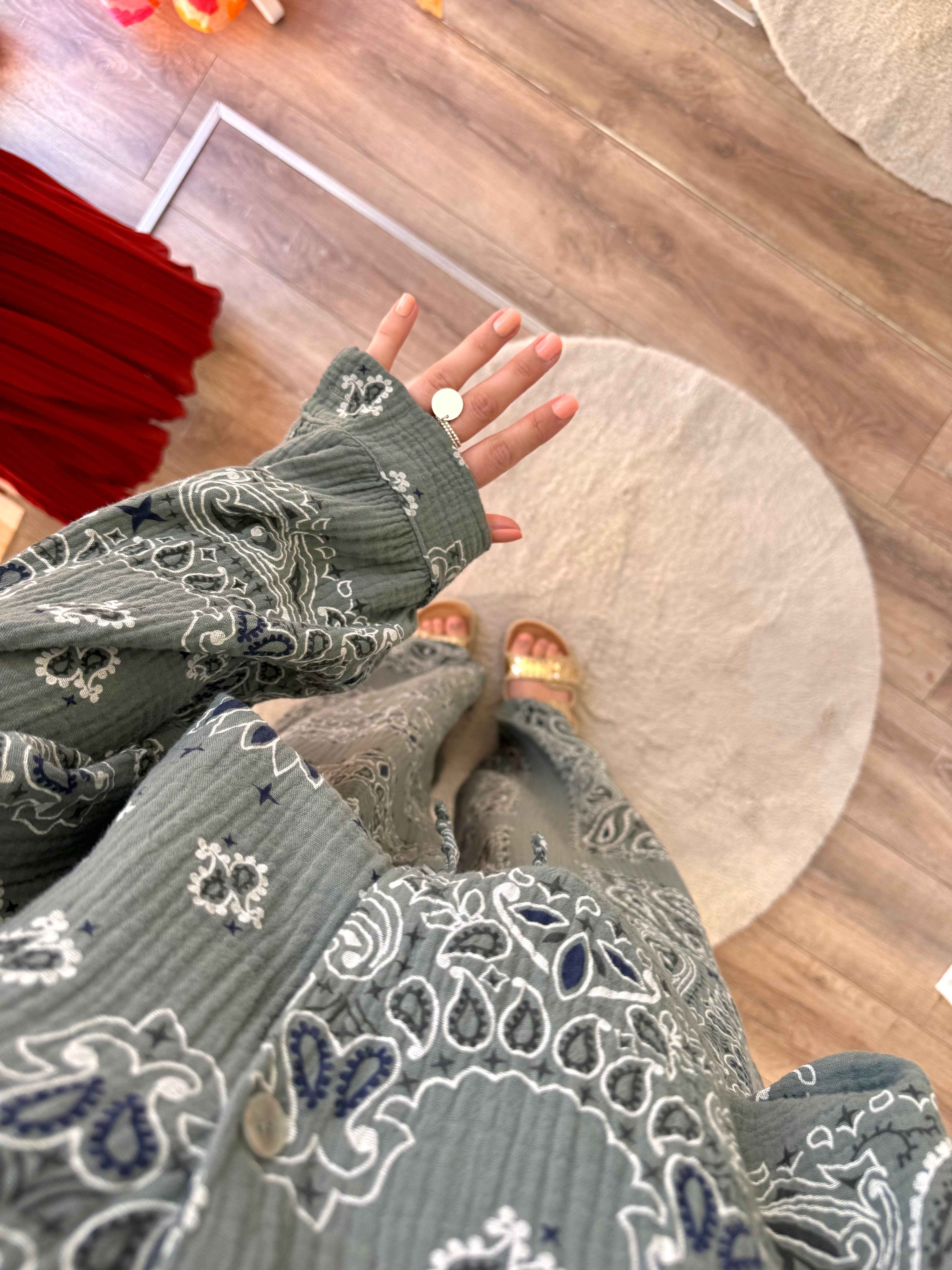 ENSEMBLE BOHÈME BANDANA KAKI